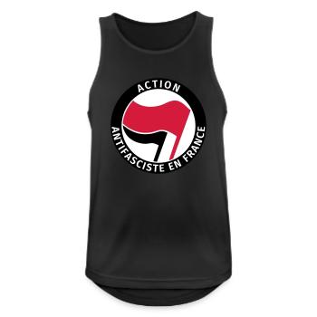 Action Antifasciste en France - Débardeur respirant Homme - noir - Devant - Nick (188cm)