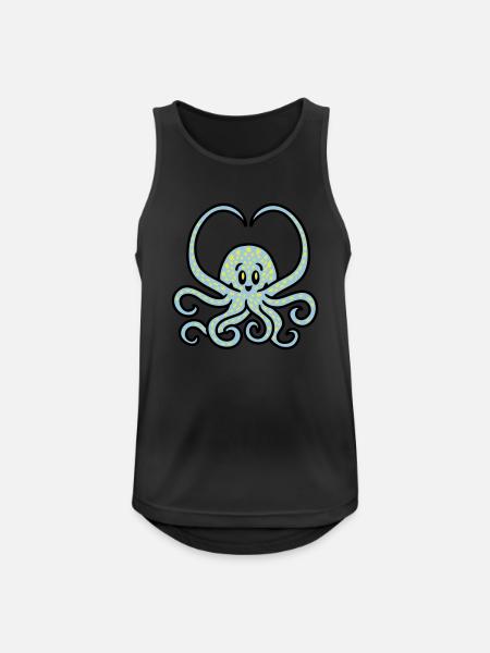 Squid Heart 3 - Men's Breathable Tank Top - black