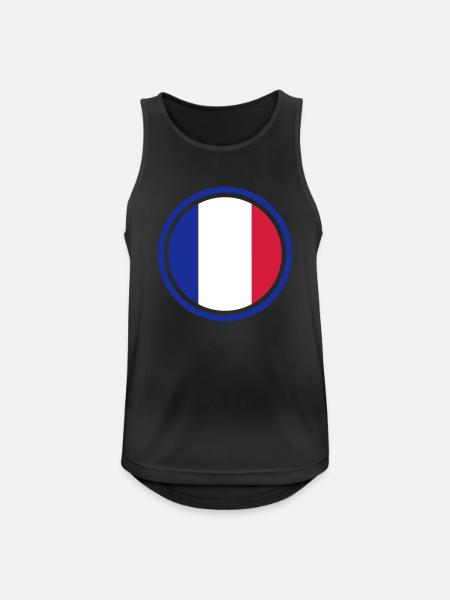 franceflag_3c - Débardeur respirant Homme - noir