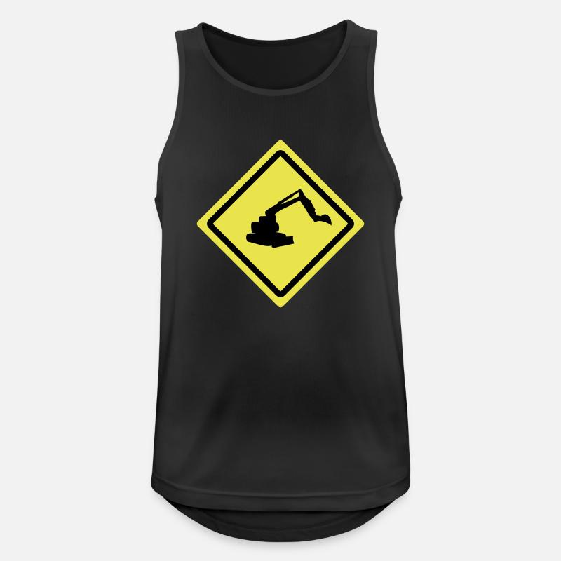 digger roadsign - Männer Tank Top atmungsaktiv - Schwarz
