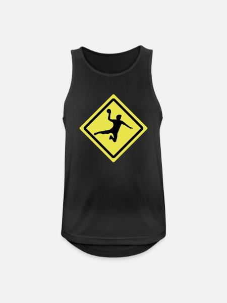 handball roadsign - Männer Tank Top atmungsaktiv - Schwarz