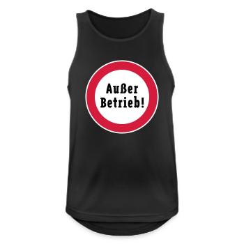 Außer Betrieb! (3C) - Männer Tank Top atmungsaktiv - Schwarz - Vorne - Nick (188cm)