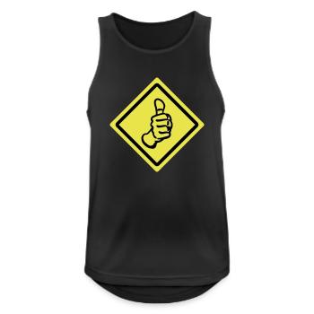 thumbs up roadsign - Débardeur respirant Homme - noir - Devant - Nick (188cm)
