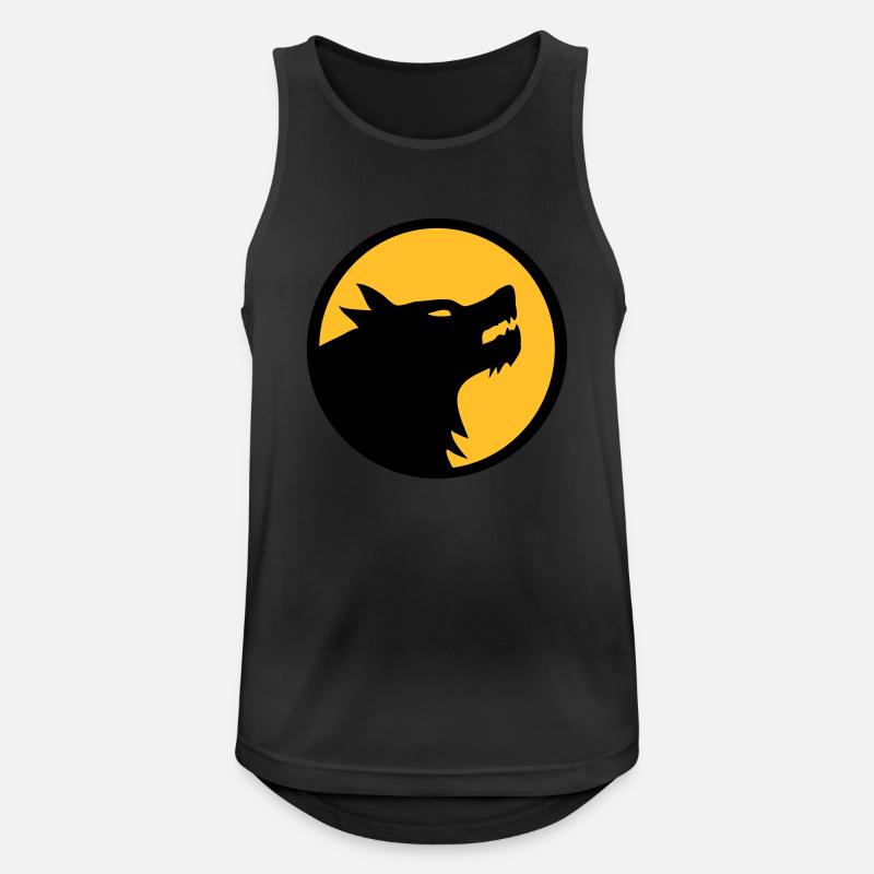 wolf_11a2c - Men's Breathable Tank Top - black