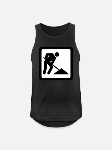 In Arbeit - Männer Tank Top atmungsaktiv - Schwarz