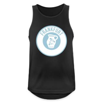 Frankfurt - Bembel - Männer Tank Top atmungsaktiv - Schwarz - Vorne - Nick (188cm)