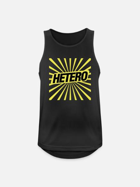 Hetero - was sonst! - Männer Tank Top atmungsaktiv - Schwarz