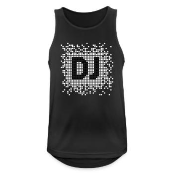 DJ Pixel - Männer Tank Top atmungsaktiv - Schwarz - Vorne - Nick (188cm)