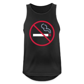 zigarette ekig mit rauch durchgestrichen - Männer Tank Top atmungsaktiv - Schwarz - Vorne - Nick (188cm)