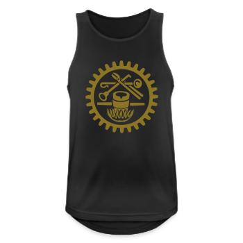 Giessereimechaniker/ Giesser - Männer Tank Top atmungsaktiv - Schwarz - Vorne - Nick (188cm)