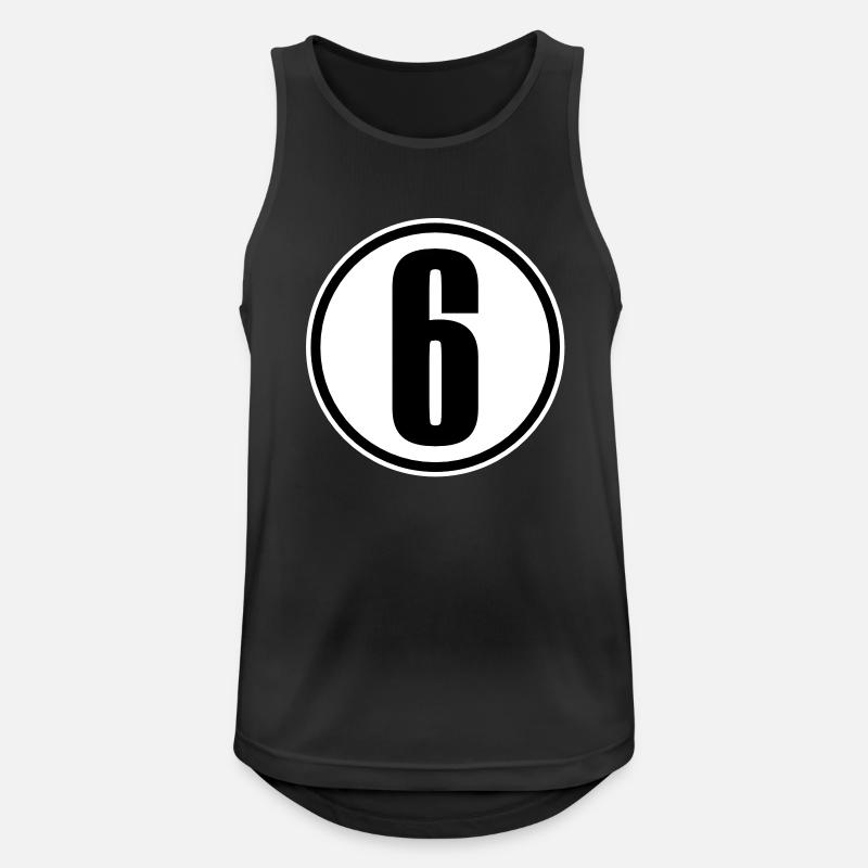 6 - Männer Tank Top atmungsaktiv - Schwarz