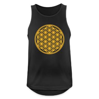 Fleur de la vie - Vector - 01, 1c, sacred geometry - Débardeur respirant Homme - noir - Devant - Nick (188cm)