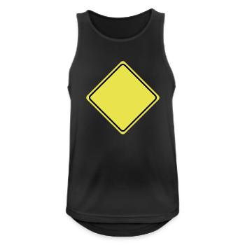 Warnschild Gelb Leer - 2 Farb Vektor - Männer Tank Top atmungsaktiv - Schwarz - Vorne - Nick (188cm)
