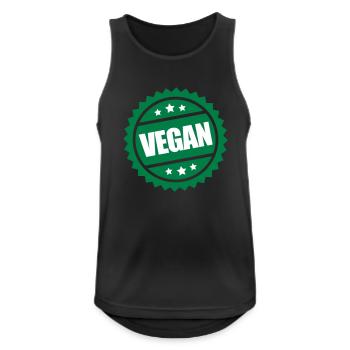 Vegan Design - Männer Tank Top atmungsaktiv - Schwarz - Vorne - Nick (188cm)