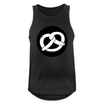 Brezel - Männer Tank Top atmungsaktiv - Schwarz - Vorne - Nick (188cm)