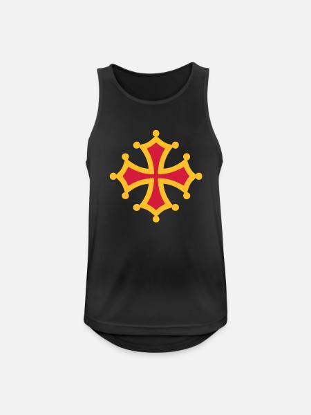 croix occitane graphique vectoriel - Men's Breathable Tank Top - black