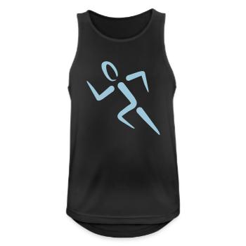 rennen - Männer Tank Top atmungsaktiv - Schwarz - Vorne - Nick (188cm)