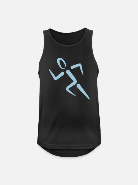 rennen - Männer Tank Top atmungsaktiv - Schwarz
