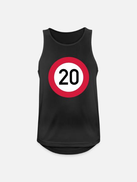 verkehrsschild_20___f3 - Débardeur respirant Homme - noir