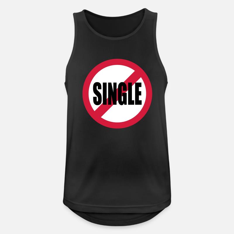 single - Männer Tank Top atmungsaktiv - Schwarz
