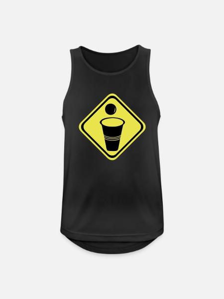 Danger sign beer pong zone2 - Men's Breathable Tank Top - black