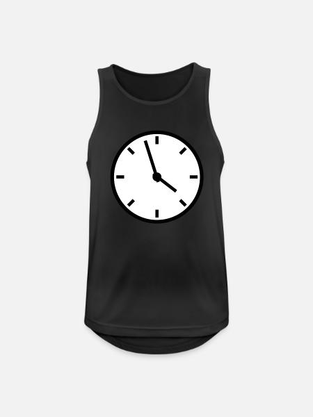 uhr_f2 - Männer Tank Top atmungsaktiv - Schwarz