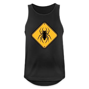 shield warning caution hazard caution zone spider - Men's Breathable Tank Top - black - Front - Nick (188cm)