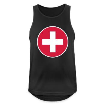 schweiz - Männer Tank Top atmungsaktiv - Schwarz - Vorne - Nick (188cm)