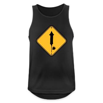 danger warning sign caution caution danger zone - Men's Breathable Tank Top - black - Front - Nick (188cm)