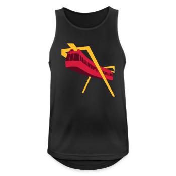 Aerobus Mannheim BUGA 1975 - Männer Tank Top atmungsaktiv - Schwarz - Vorne - Nick (188cm)