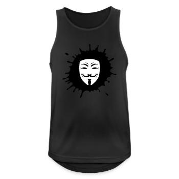 anonymous geek symbol of internet revolution nerd - Männer Tank Top atmungsaktiv - Schwarz - Vorne - Nick (188cm)