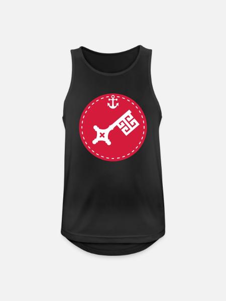 Bremen Schlüssel Anker - Männer Tank Top atmungsaktiv - Schwarz