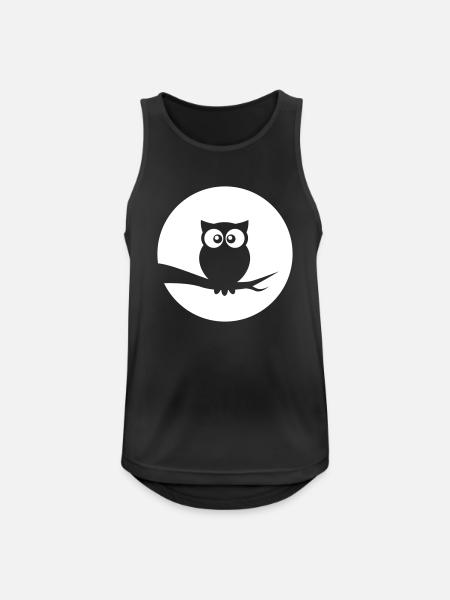 Eule vorm Mond - Männer Tank Top atmungsaktiv - Schwarz
