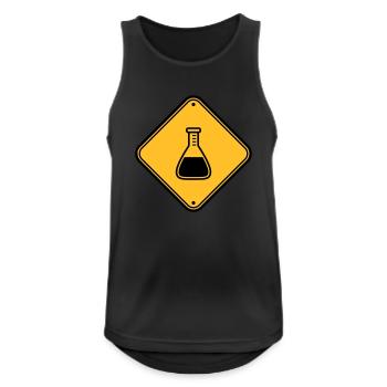 attention science bouclier note attention - Débardeur respirant Homme - noir - Devant - Nick (188cm)