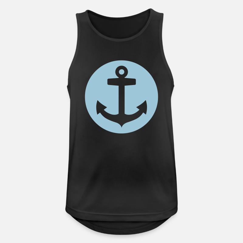 Anker - Männer Tank Top atmungsaktiv - Schwarz