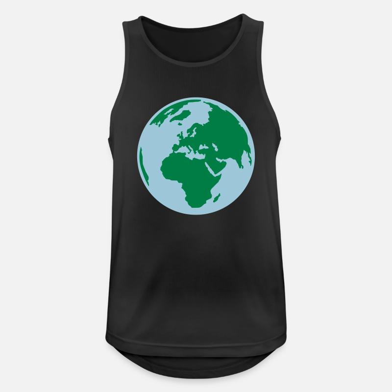 Welt - Männer Tank Top atmungsaktiv - Schwarz