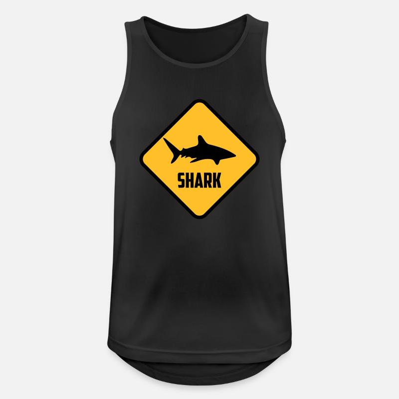 Shark - Männer Tank Top atmungsaktiv - Schwarz