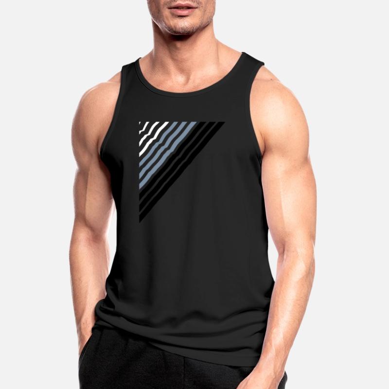 Triangular shape Many lines lines pattern Men's Breathable Tank Top