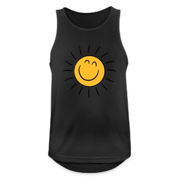 Soleil heureux souriant - Débardeur respirant Homme - noir - Devant - Nick (188cm)