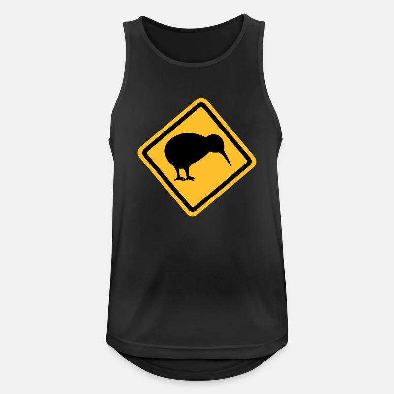 Kiwi - Männer Tank Top atmungsaktiv - Schwarz
