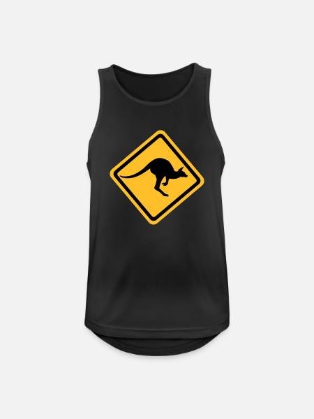 Känguru - Männer Tank Top atmungsaktiv - Schwarz