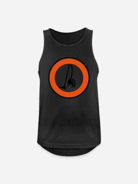 Staubsauger verboten Panel - Männer Tank Top atmungsaktiv - Schwarz