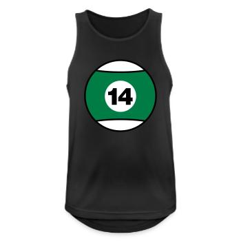 Billardkugel No 14 - grün - V3 - Männer Tank Top atmungsaktiv - Schwarz - Vorne - Nick (188cm)