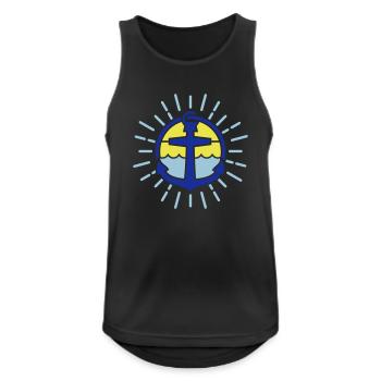 Maritime Design (anchor) - Men's Breathable Tank Top - black - Front - Nick (188cm)