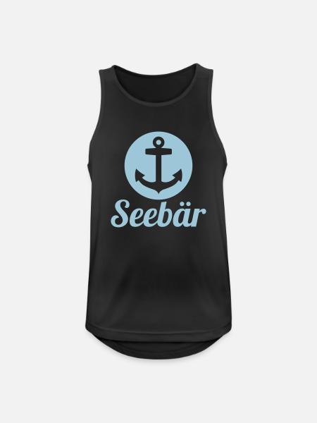 Seebär - Männer Tank Top atmungsaktiv - Schwarz