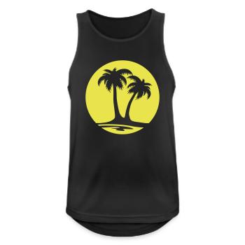 Freizeit - Palmen Sonne - Männer Tank Top atmungsaktiv - Schwarz - Vorne - Nick (188cm)