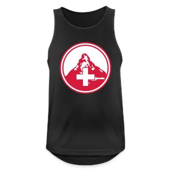 matterhorn mountain swiss - Männer Tank Top atmungsaktiv - Schwarz - Vorne - Nick (188cm)