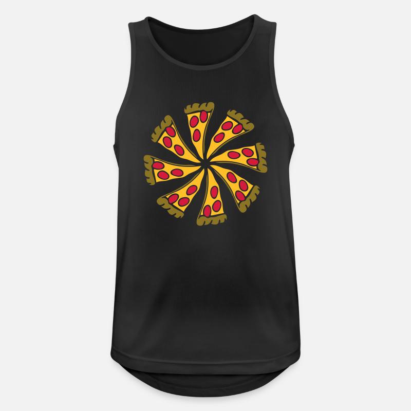 Pizza Salami Runde - Männer Tank Top atmungsaktiv - Schwarz