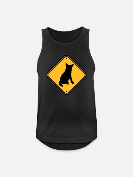 Caution biting dog - Men's Breathable Tank Top - black
