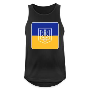 Ukraine Symbol Flagge mit Rand - Männer Tank Top atmungsaktiv - Schwarz - Vorne - Nick (188cm)